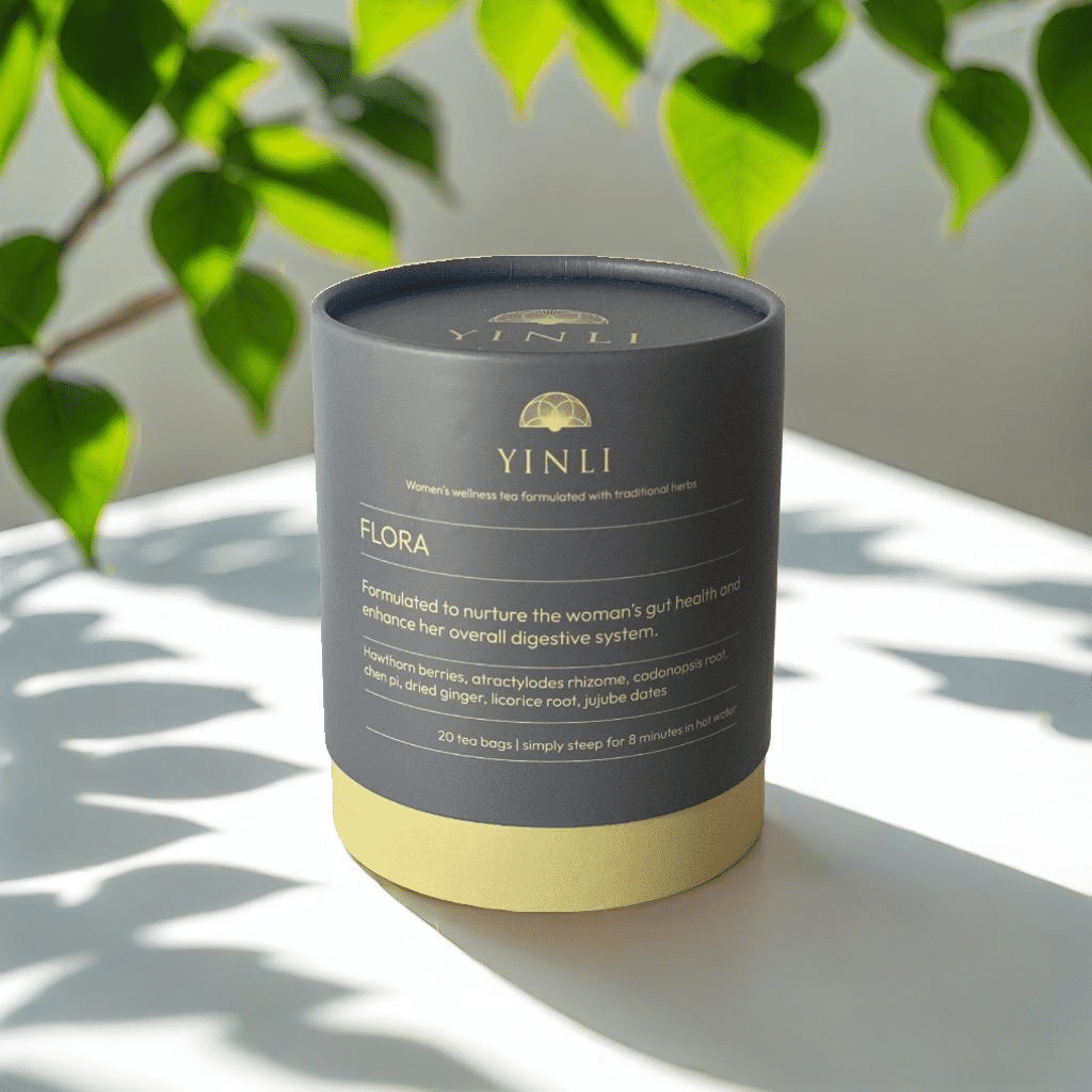 FLORA herbal tea for gut health and digestion — TCM digestive wellness blend by Yinli Wellness UAE